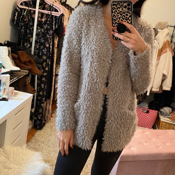 Soft Fuzzy Cardigan Sweater - Picture 3 of 4